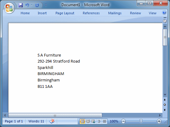 Drag & Drop Barcodes & Addresses into Word